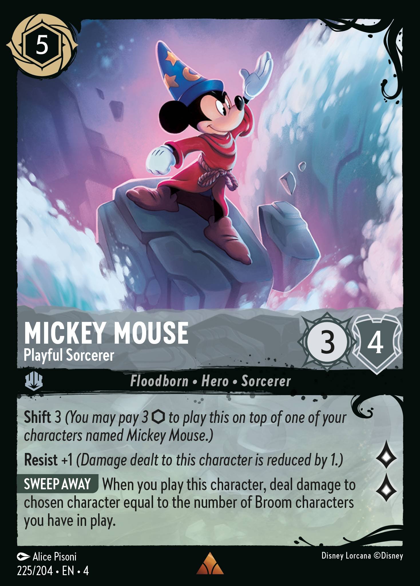 Mickey Mouse - Playful Sorcerer (Rare &middot; 4 #225)