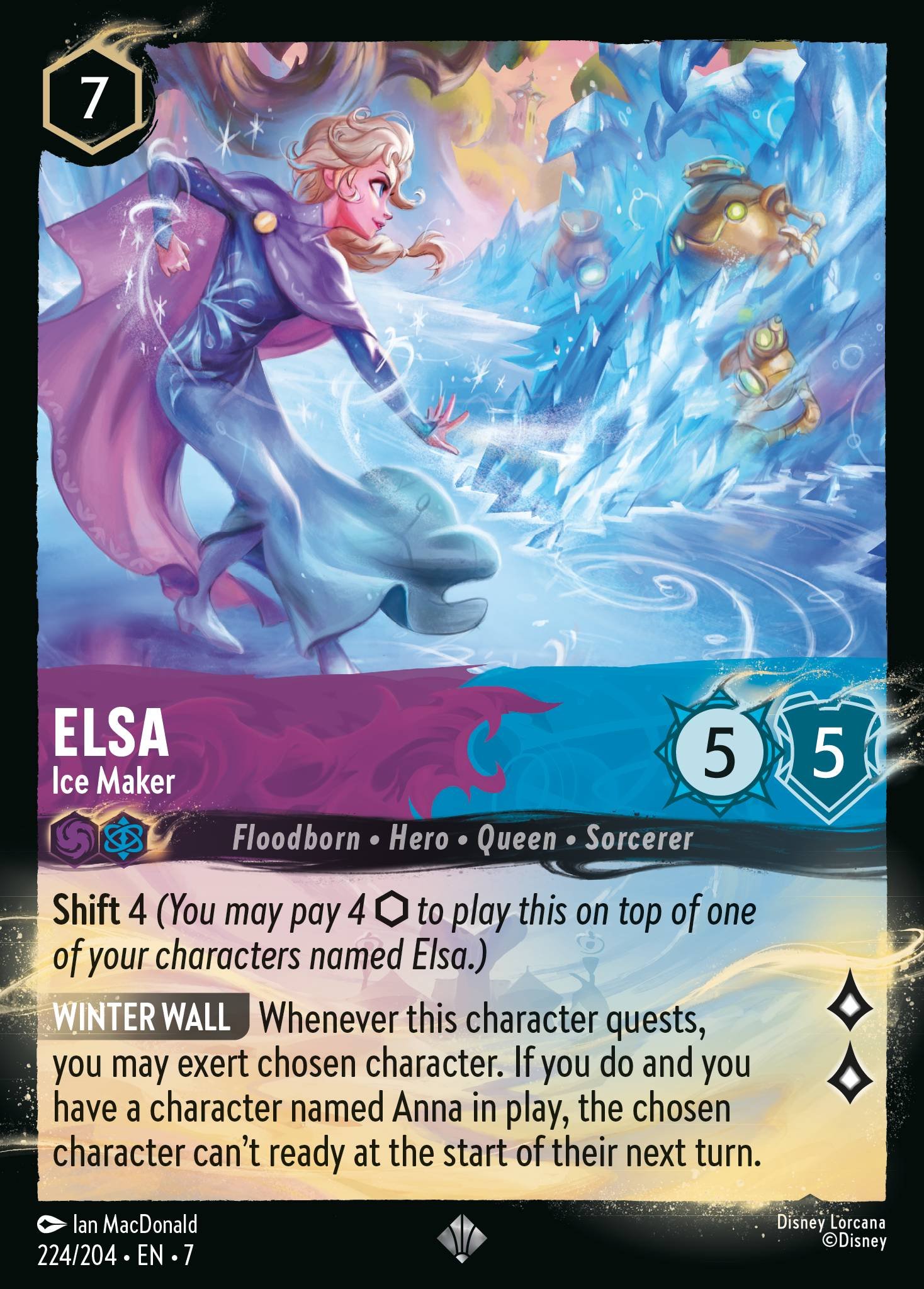 Elsa - Ice Maker (Super Rare &middot; 7 #224)