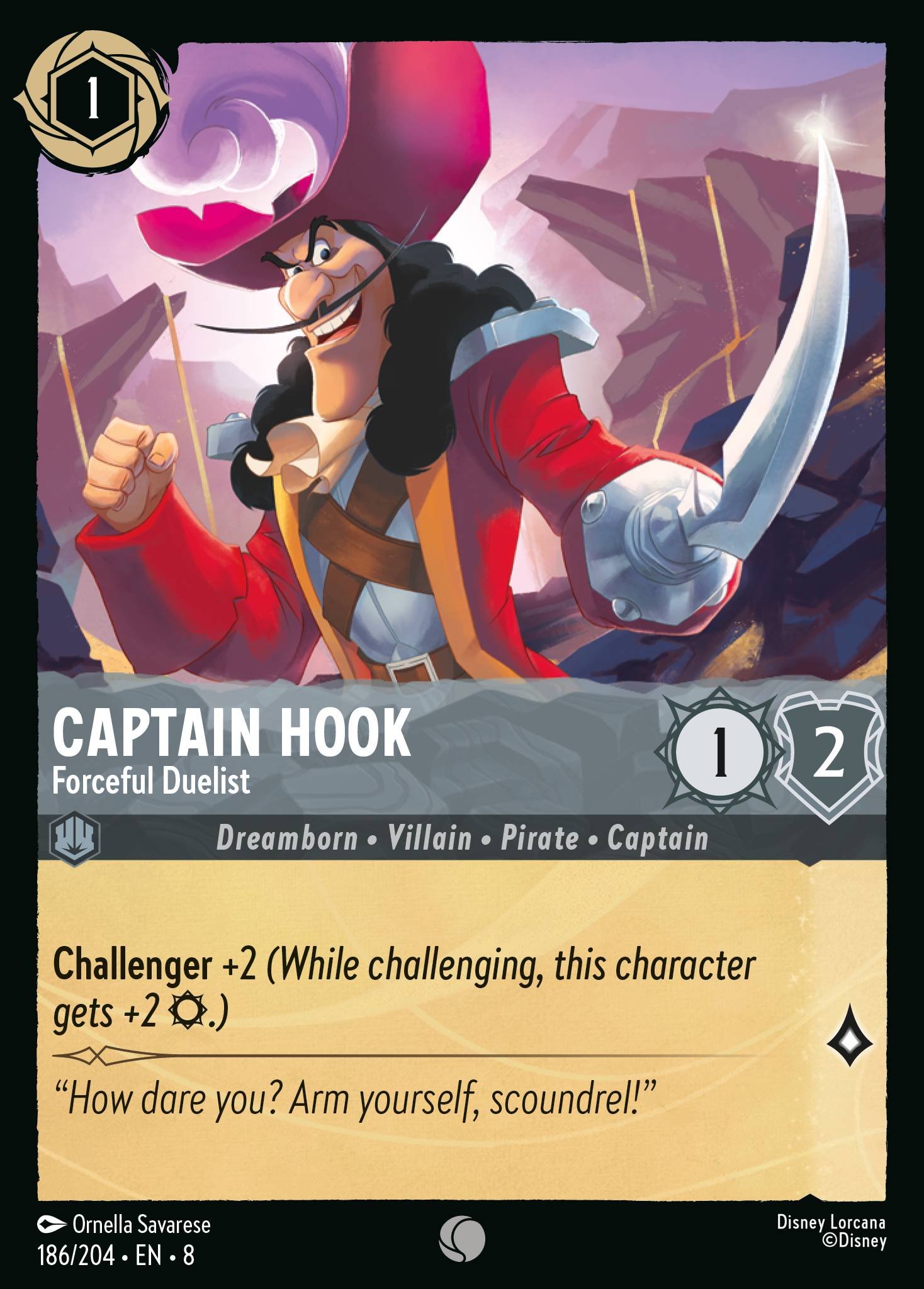 Captain Hook - Forceful Duelist (Common &middot; 8 #186)