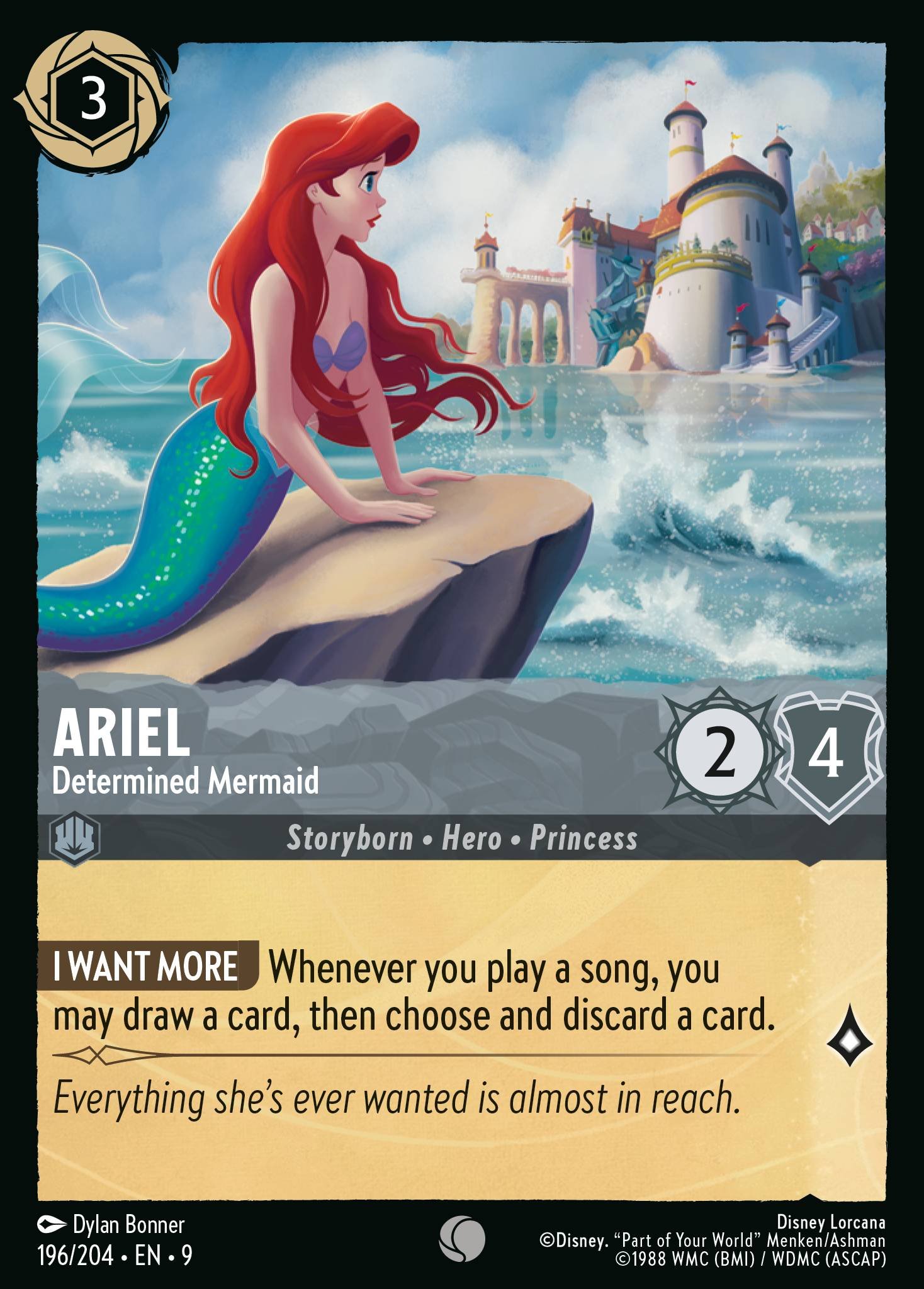 Ariel - Determined Mermaid (Common &middot; 9 #196)